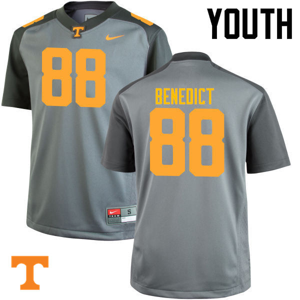 Youth #88 Brandon Benedict Tennessee Volunteers College Football Jerseys-Gray